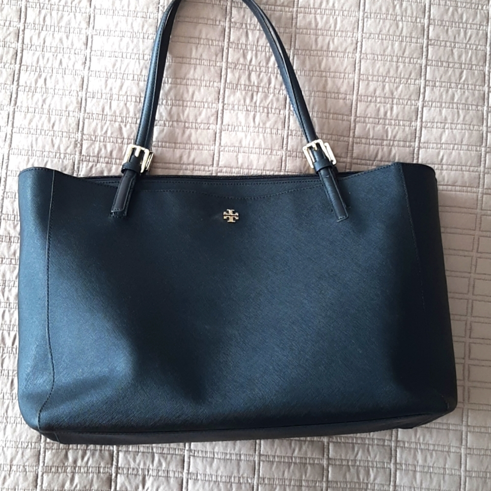 Tory Burch Black Saffiano Leather Tote Bag